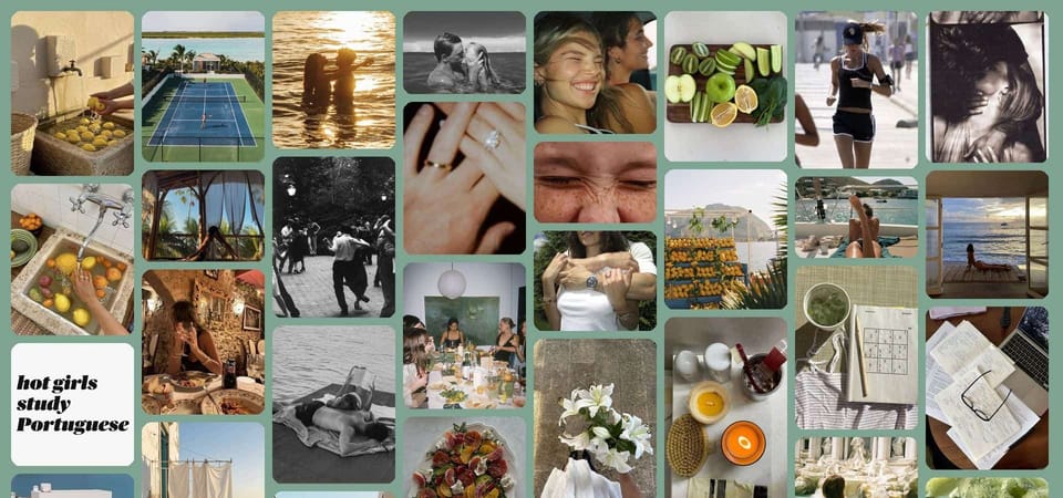 VisionWall on a sage background, Coquette board
