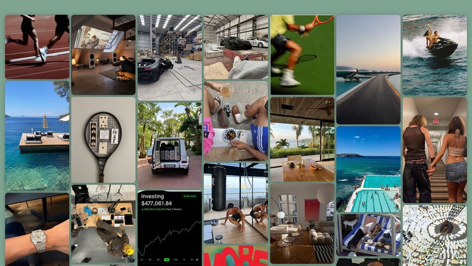 VisionWall on a sage background, Vision 2026 board